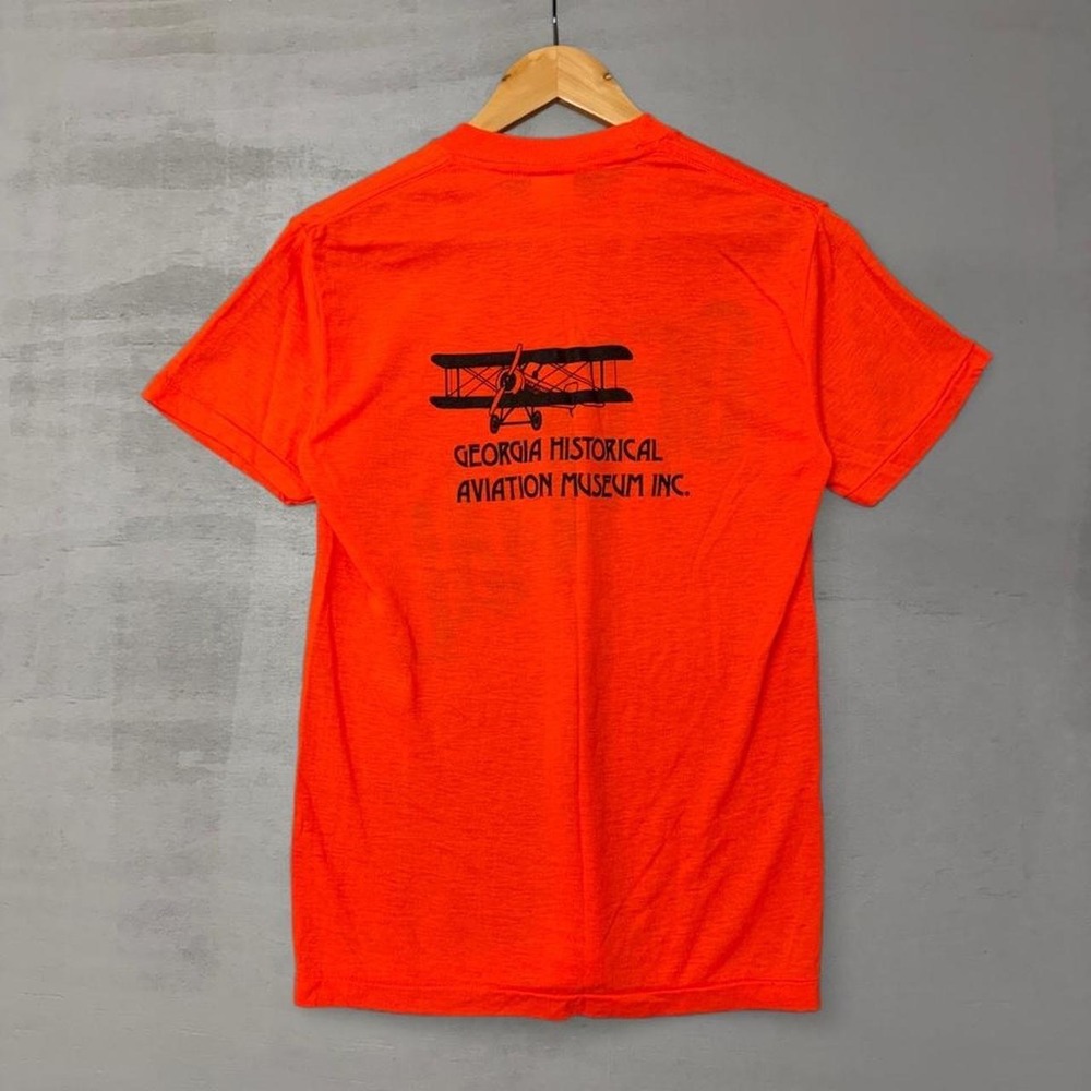 Vintage Signal Shirt Orange Georgia Historical Aviation Museum Graphic Large